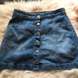 H&M button up denim skirt